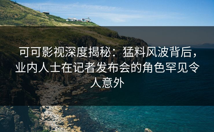 可可影视深度揭秘：猛料风波背后，业内人士在记者发布会的角色罕见令人意外