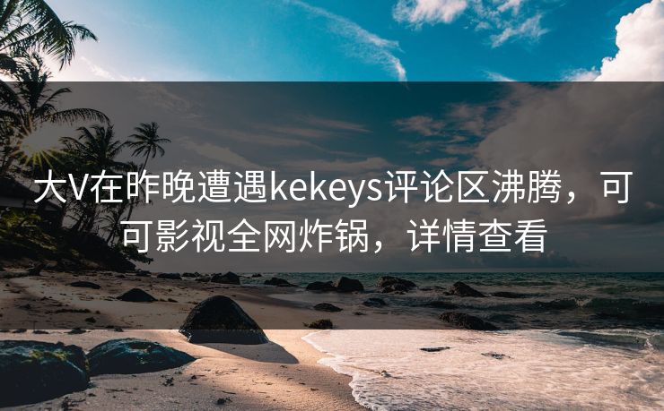 大V在昨晚遭遇kekeys评论区沸腾，可可影视全网炸锅，详情查看