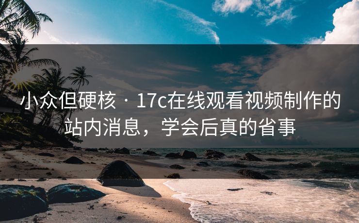 小众但硬核 · 17c在线观看视频制作的站内消息，学会后真的省事